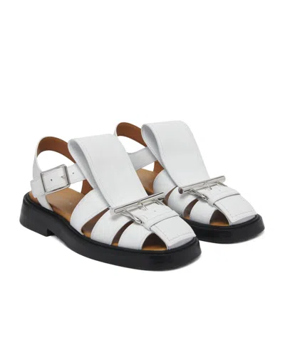 Alexander Mcqueen Sandalen Aus Leder In White