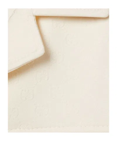 Gucci Wool And Silk Crepe Blazer With Notched Collar In Neutral