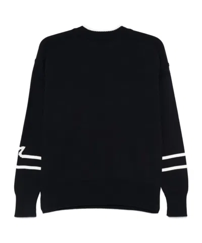 Paul & Shark Crew Neck Sweater Contrast Stripe Detail In Blue