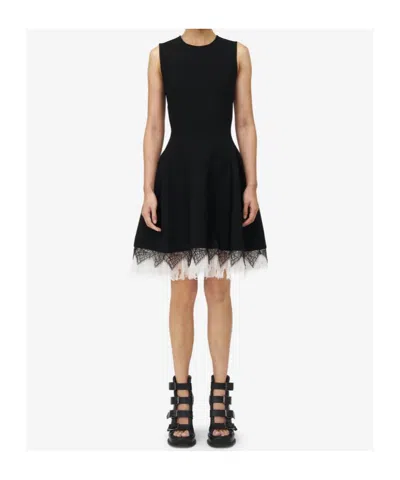 Alexander Mcqueen Spider Web Lace Dress In Black