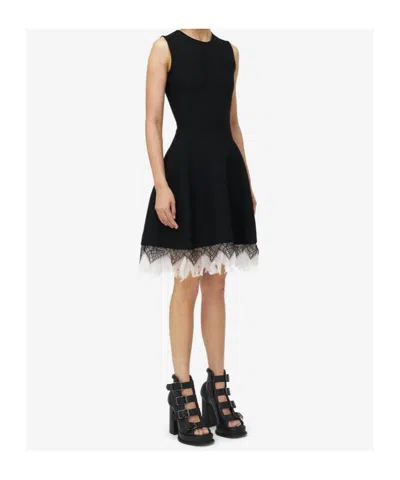 Alexander Mcqueen Spider Web Lace Dress In Black