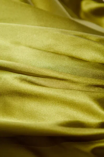 Dries Van Noten Loose Olive Green Blouse In Silk In Green