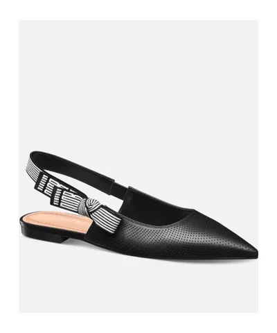 Dior Toujours Leather Slingback Flat In Black