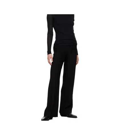 Ann Demeulemeester Maaike Crepe Flared Pants In Black