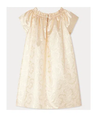 Bonpoint Charlotte Dress In Shiny Silk In White