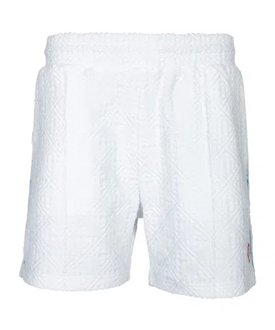 Casablanca Towelling Short Tennis Stripe In White
