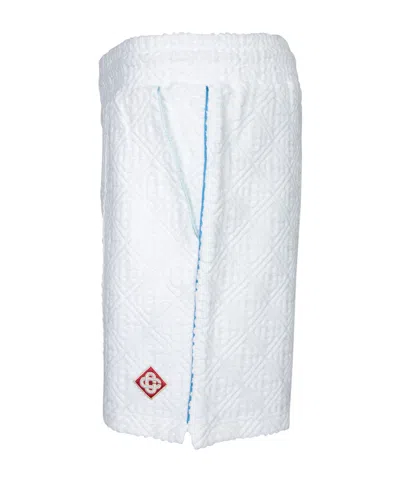 Casablanca Towelling Short Tennis Stripe In White