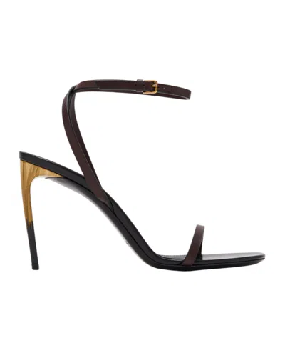 Saint Laurent Saba Sandal In Brown