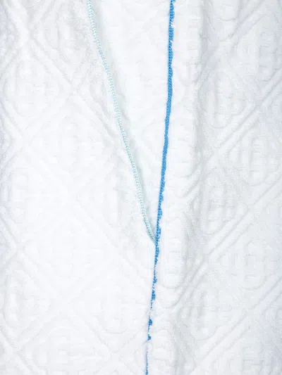 Casablanca Towelling Short Tennis Stripe In White