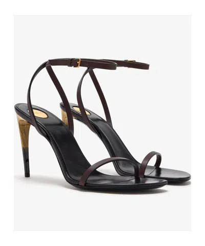 Saint Laurent Saba Sandal In Brown