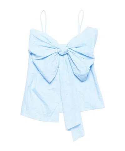 Acne Studios Blue Bow Strap Top In Blue
