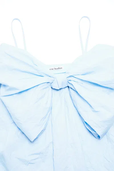 Acne Studios Blue Bow Strap Top In Blue
