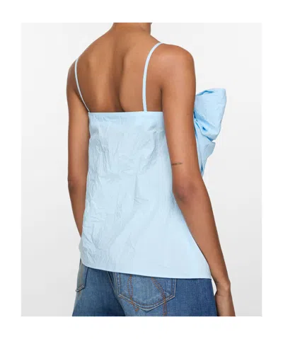 Acne Studios Blue Bow Strap Top In Blue