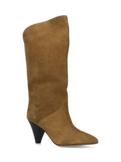 Isabel Marant Heel Cone Knee Pointed Suede In Brown