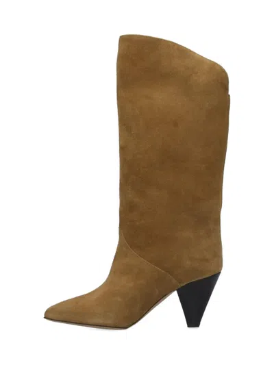 Isabel Marant Heel Cone Knee Pointed Suede In Brown