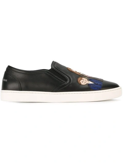 Family patch slip-on sneakers