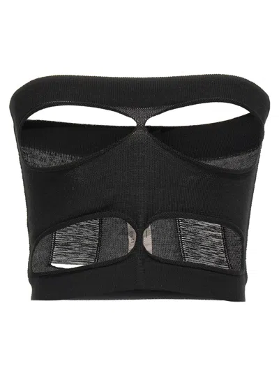Rick Owens Bandeau Top Featuring Cut-out Design In Black