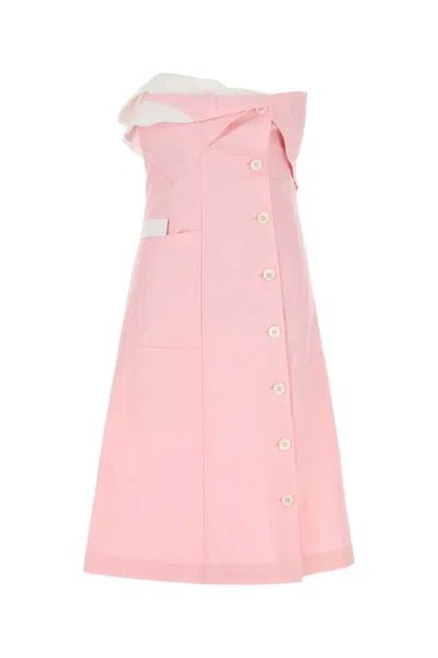 Miu Miu Abito In Popeline Rosa Donna In Pink