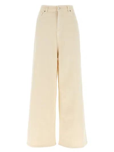 Nude Wide Leg Jeans In Beige