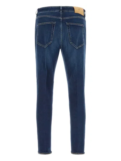 Pt Torino Stitched Denim Trousers Belt Loops In Blau