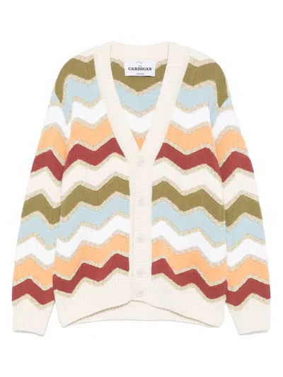 Missoni Chevron Pattern Buttoned Cardigan In Multicolour