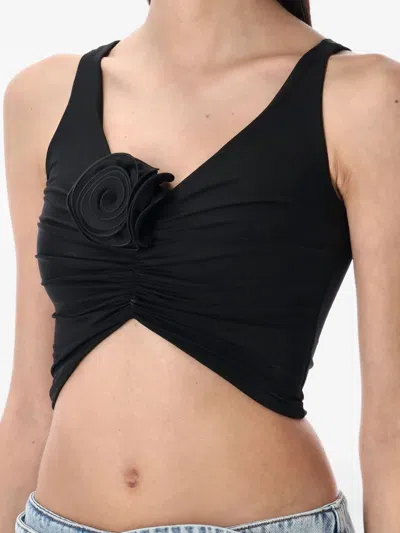 Magda Butrym Women's Top With Flower Top In Schwarz