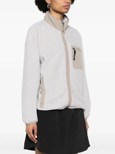 Patagonia Casual Jacket With Chest Pocket And High Collar In Nude