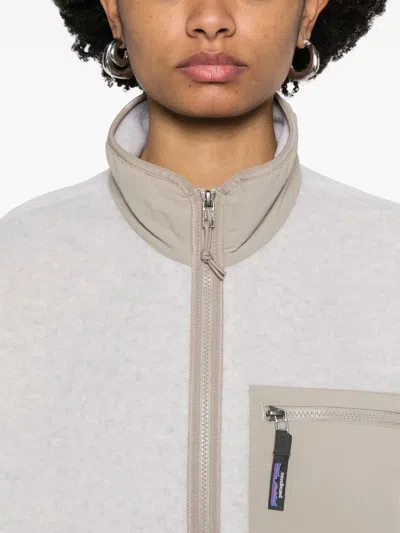 Patagonia Casual Jacket With Chest Pocket And High Collar In Nude