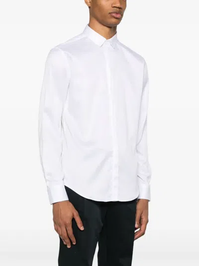 Emporio Armani Shirt Linen Collar Button-down In White