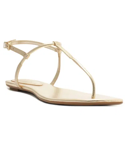 Schutz Women's Elsha Round Toe Flat Sandals In Rose Gold