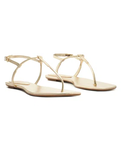 Schutz Women's Elsha Round Toe Flat Sandals In Rose Gold