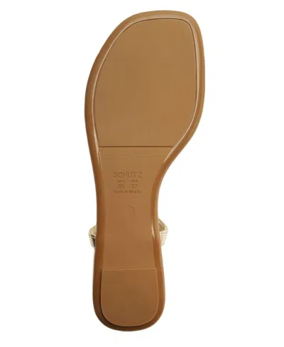 Schutz Women's Elsha Round Toe Flat Sandals In Rose Gold