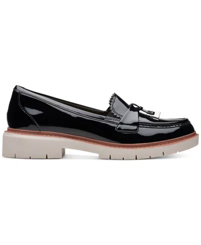 Clarks Women's Westlynn Bella Lug-sole Comfort Loafers In Black Pat