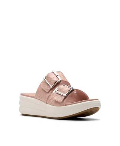 Clarks Women's Drift Buckle Slip-on Slide Wedge Sandals In Peach