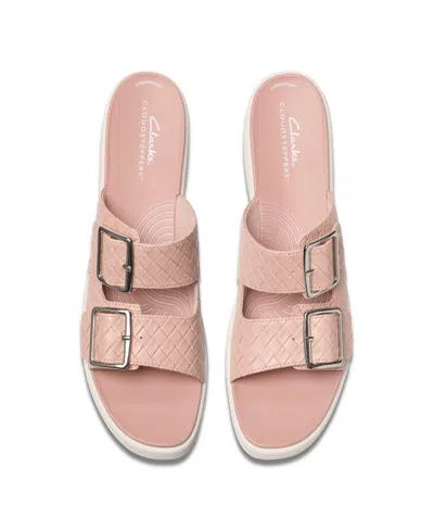 Clarks Women's Drift Buckle Slip-on Slide Wedge Sandals In Peach
