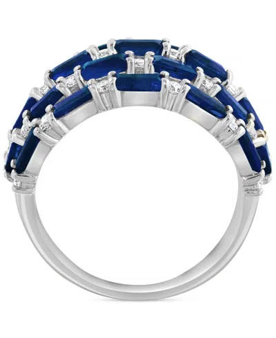 Effy Collection Diamond (5/8 Ct. T.w.) & Blue Sapphire (3 Ct. T.w.) Ring In 14k White Gold (available In Pink Sapphi In Sapphire