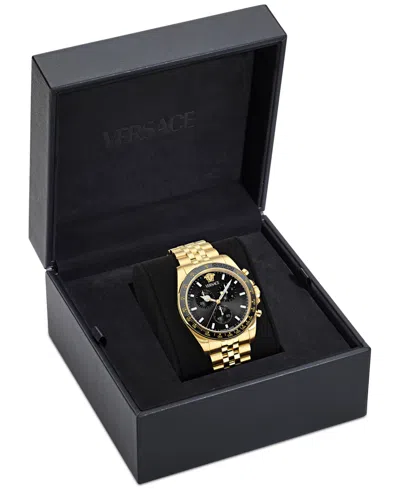 Versace Greca Chrono Wave Chronograph Watch, 43mm In Gold