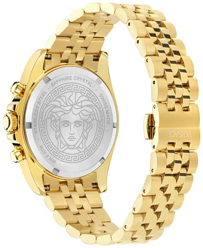 Versace Greca Chrono Wave Chronograph Watch, 43mm In Gold