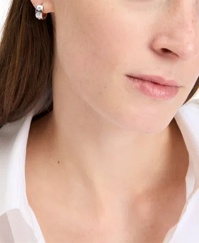 Kate Spade Set In Stone Chunky Huggies In Clear/two Tone