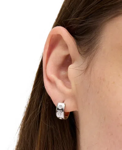 Kate Spade Set In Stone Chunky Huggies In Clear/two Tone