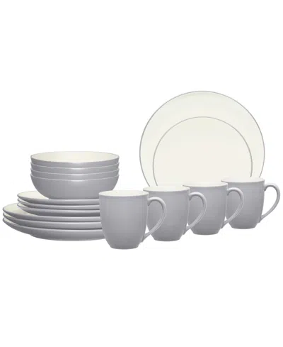 Noritake Colorwave Coupe 16 Pc. Dinnerware Set, Service For 4 In Slate