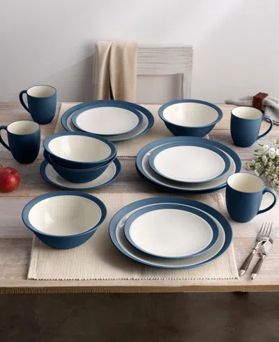 Noritake Colorwave Curve 16 Pc. Dinnerware Set, Service For 4 In Blue