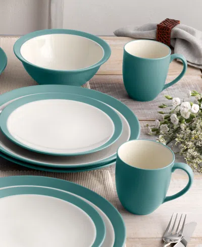 Noritake Colorwave Curve 16 Pc. Dinnerware Set, Service For 4 In Turquoise