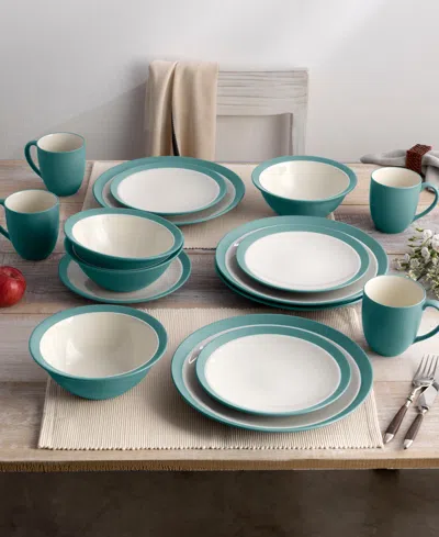 Noritake Colorwave Curve 16 Pc. Dinnerware Set, Service For 4 In Turquoise