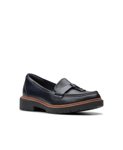 Clarks Women's Westlynn Bella Lug-sole Comfort Loafers In Navy Leather