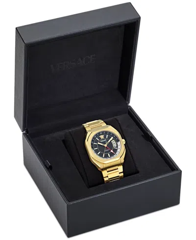 Versace V-contempo Gmt Automatic Watch In Gold