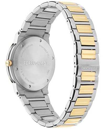 Ferragamo Sapphire Watch In Stainless Steel/ip Yellow Gold