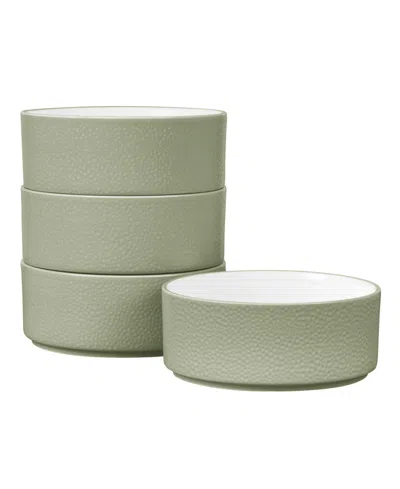 Noritake Colortex Stone Stax Cereal Bowls, Set Of 4 In Sage