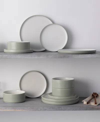 Noritake Colortex Stone Stax Cereal Bowls, Set Of 4 In Sage