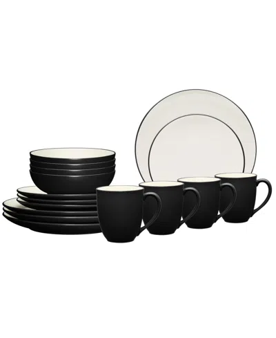 Noritake Colorwave Coupe 16 Pc. Dinnerware Set, Service For 4 In Graphite